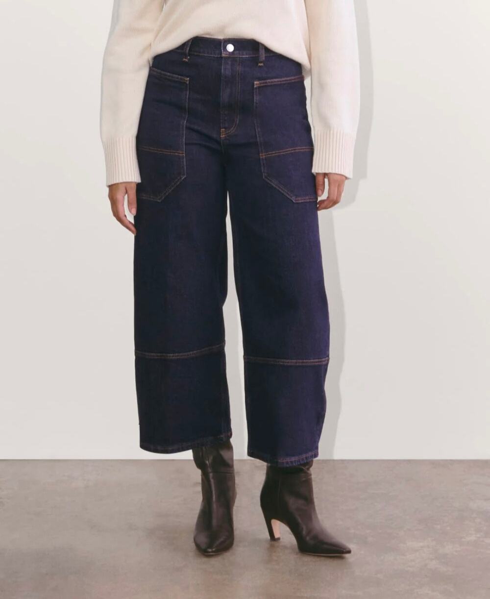 NWT Everlane The Way High Gardener Cropped Denim Jean Deep Rinse 32